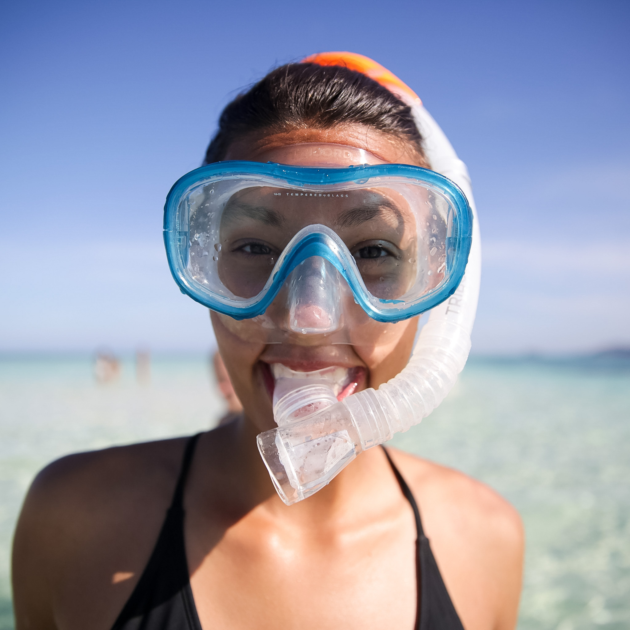 Student snorkeling in the sea, enjoying their teen travel experience with Rustic Pathways